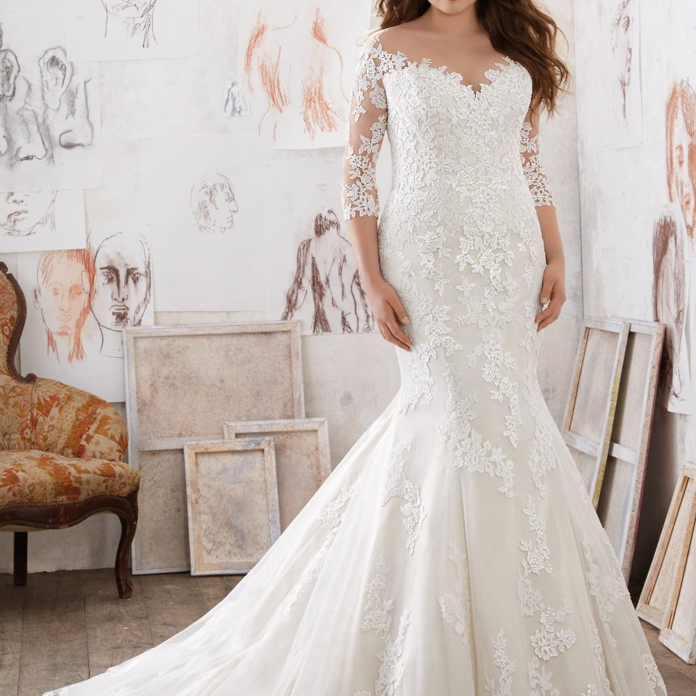 Morilee 3212 Plus Size Wedding Dress 3/4 Size18W